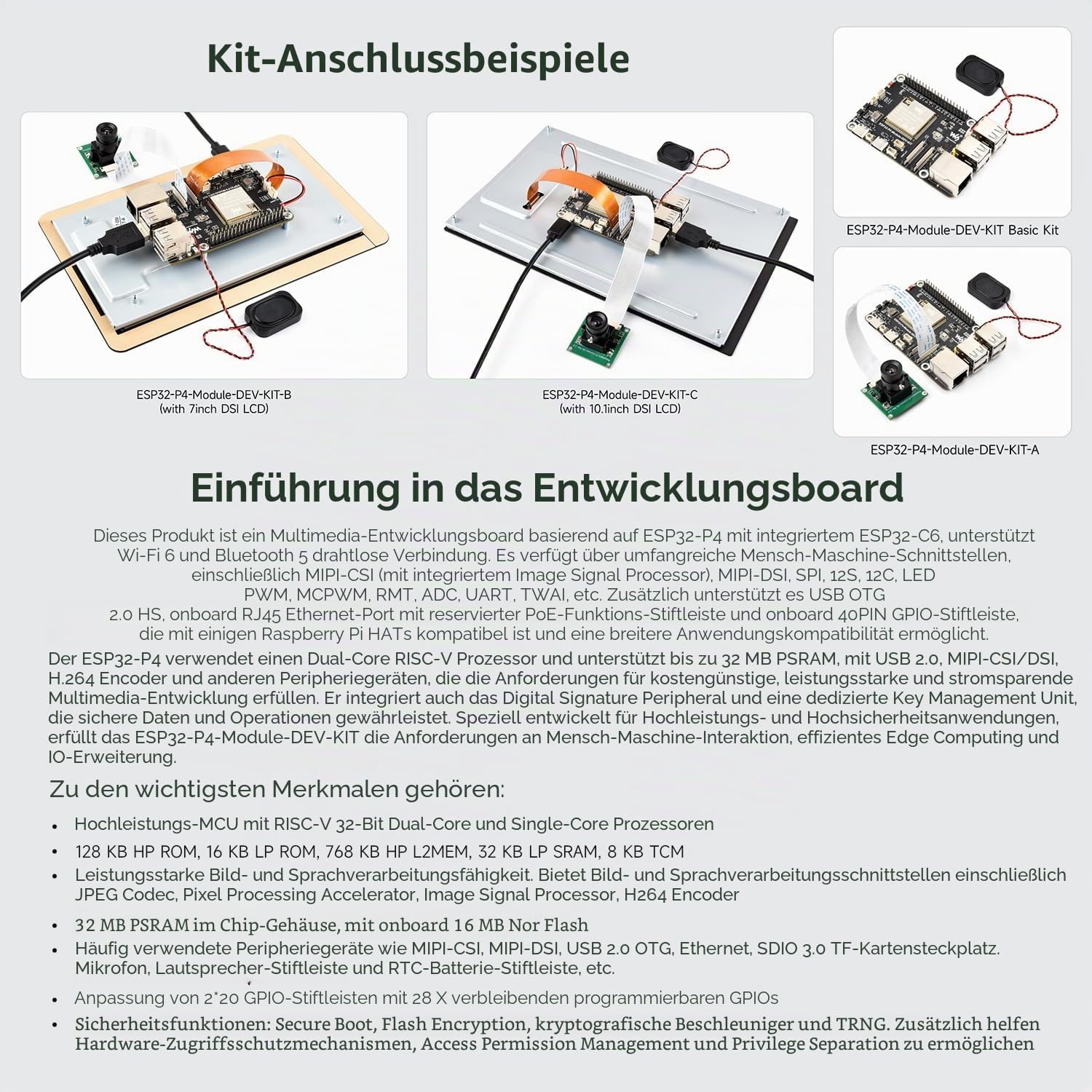 Waveshare ESP32-P4-Module-DEV-KIT-C High-Performance Development Board