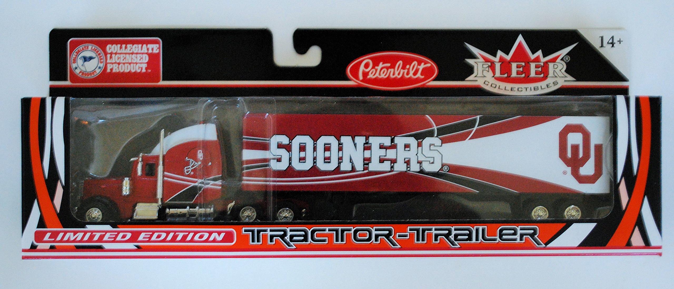 FLEER Collectibles 2005 COLLEGIATE Team Collectible 1:80 Scale PETERBILT Diecast Tractor Trailer UNIVERSITY OF OKLAHOMA SOONERS