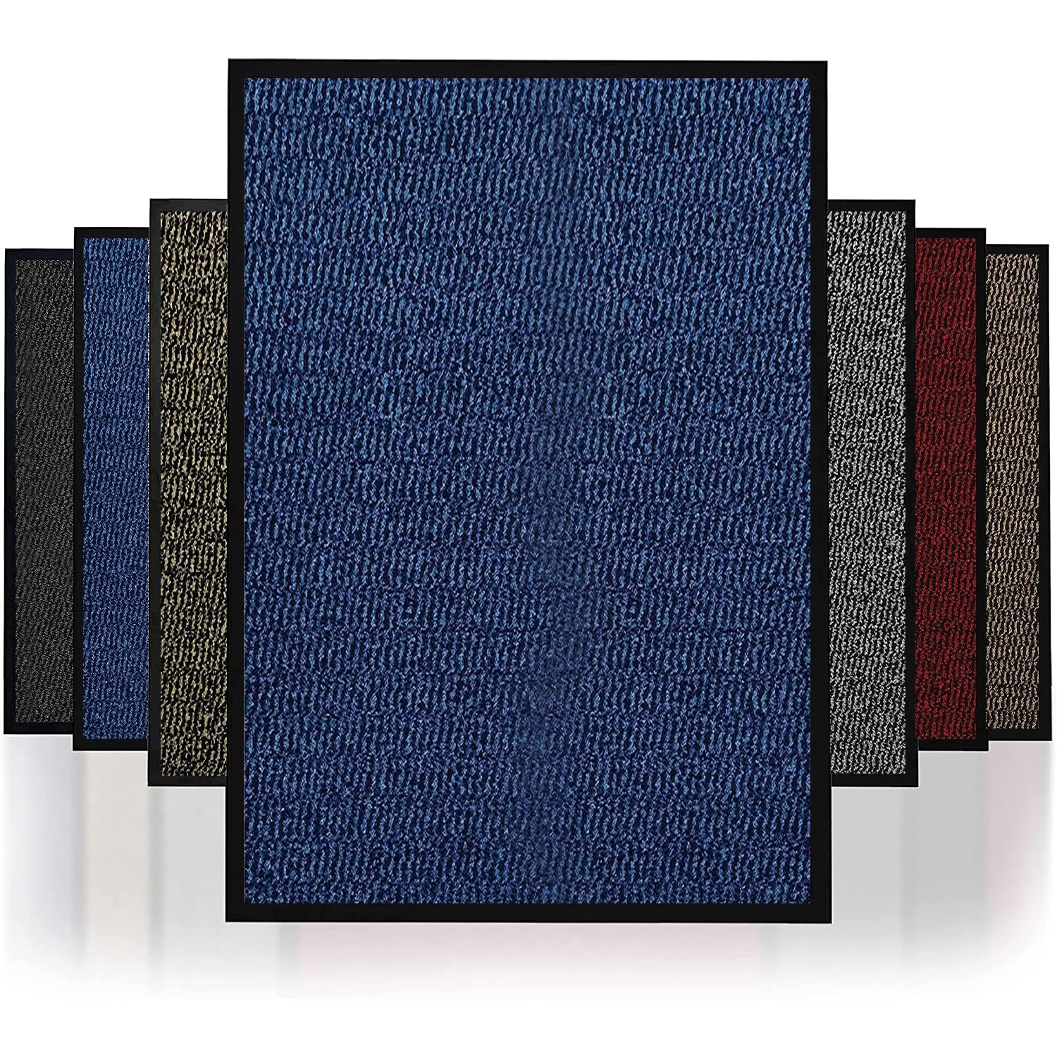 FB FunkyBuys Heavy Duty Barrier Mats Non Slip Rubber Mat Floor Mats Kitchen Rugs Washable Light Weight Rubber Multicolor Door Mat