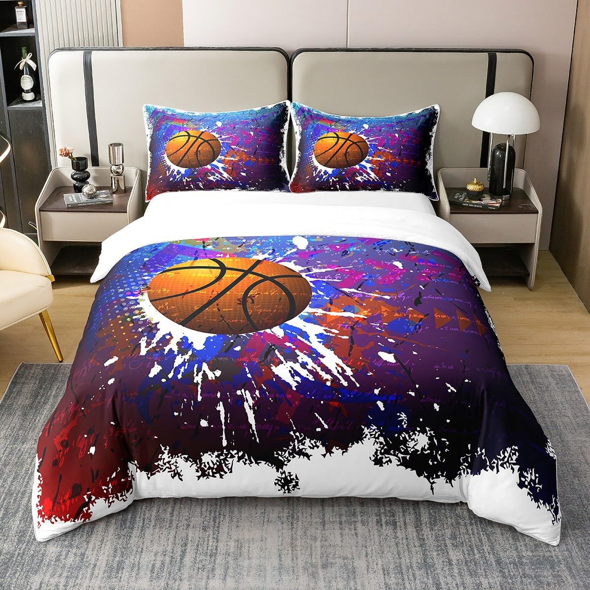 Voetbal Katoen Beddengoed Set Dubbele Size Sport Thema Katoen Beddengoed Set Voetbal Bal Spel Katoen Beddengoed Set Gift voor Voetbal Lover Quilt Set voor Jongens Meisjes Kinderen Tieners