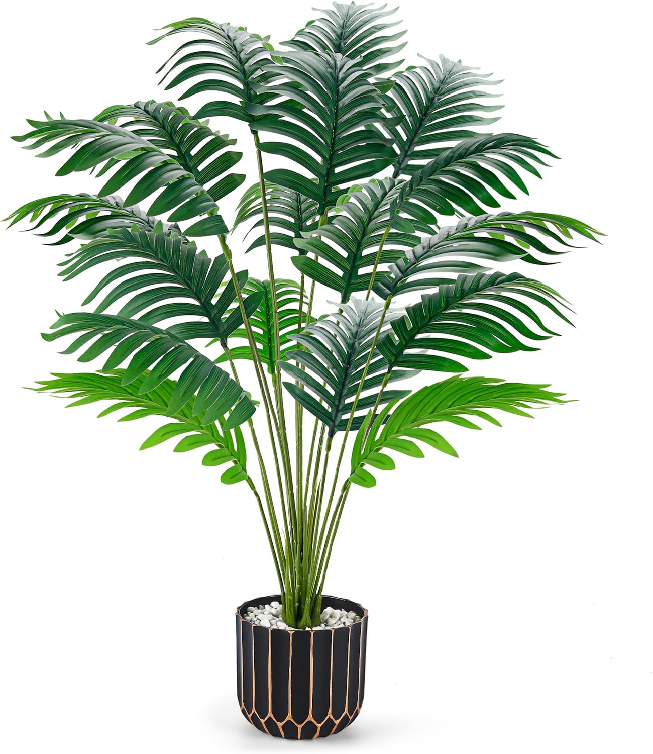 Der Rose 28" Fake Palm Tree Large Artificial Potted Plants Indoor for Home Porch Patio Living Room Bathroom Outdoor Decor 1