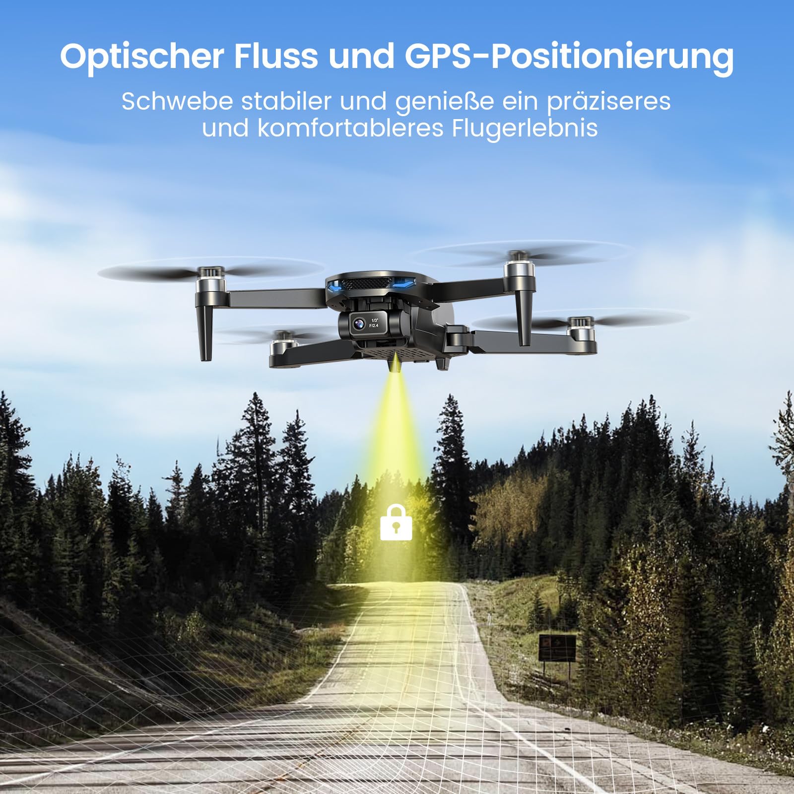 DEERC EIS 4K Kamera Drohne mit 2 Achsen Gimbal für Erwachsene, D65 RC Drohnen unter 249g, GPS Follow Me, 26 Min. Lange Flugzeit, 5G Bildübertragung, Smart Rückkehr, profi komplettset für Anfänger,C0