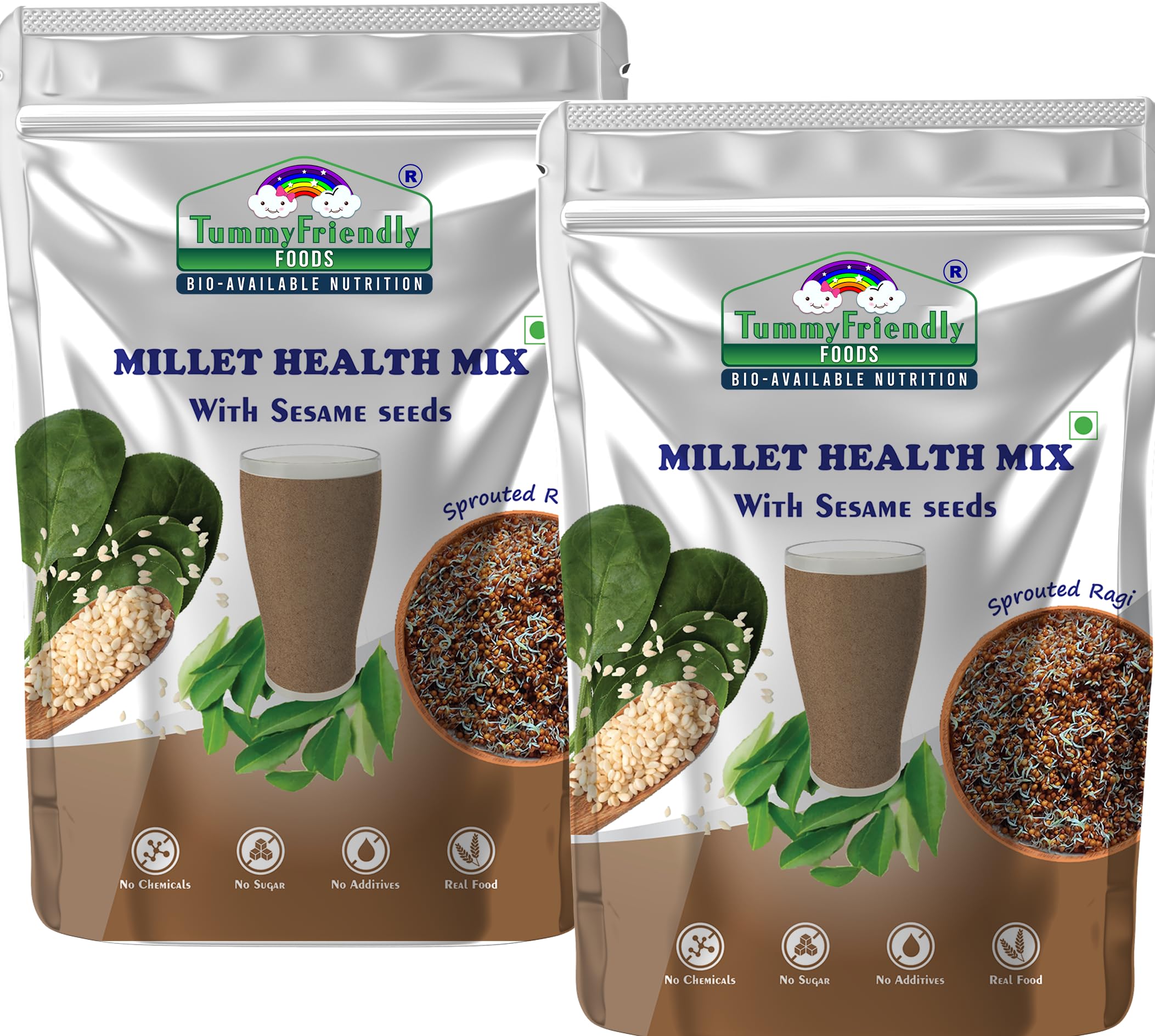 Tummy Friendly Foods Millet Health Mix with Sesame Seeds | Multi Millet Health Mix Powder for Kids | Millet Health Mix Powder for Adults | Sprouted Ragi, Sesame Seeds and Curry Leaves for Calcium | 200 g (B0D7Q85CNC) Amazon Price History, Amazon Price Tracker