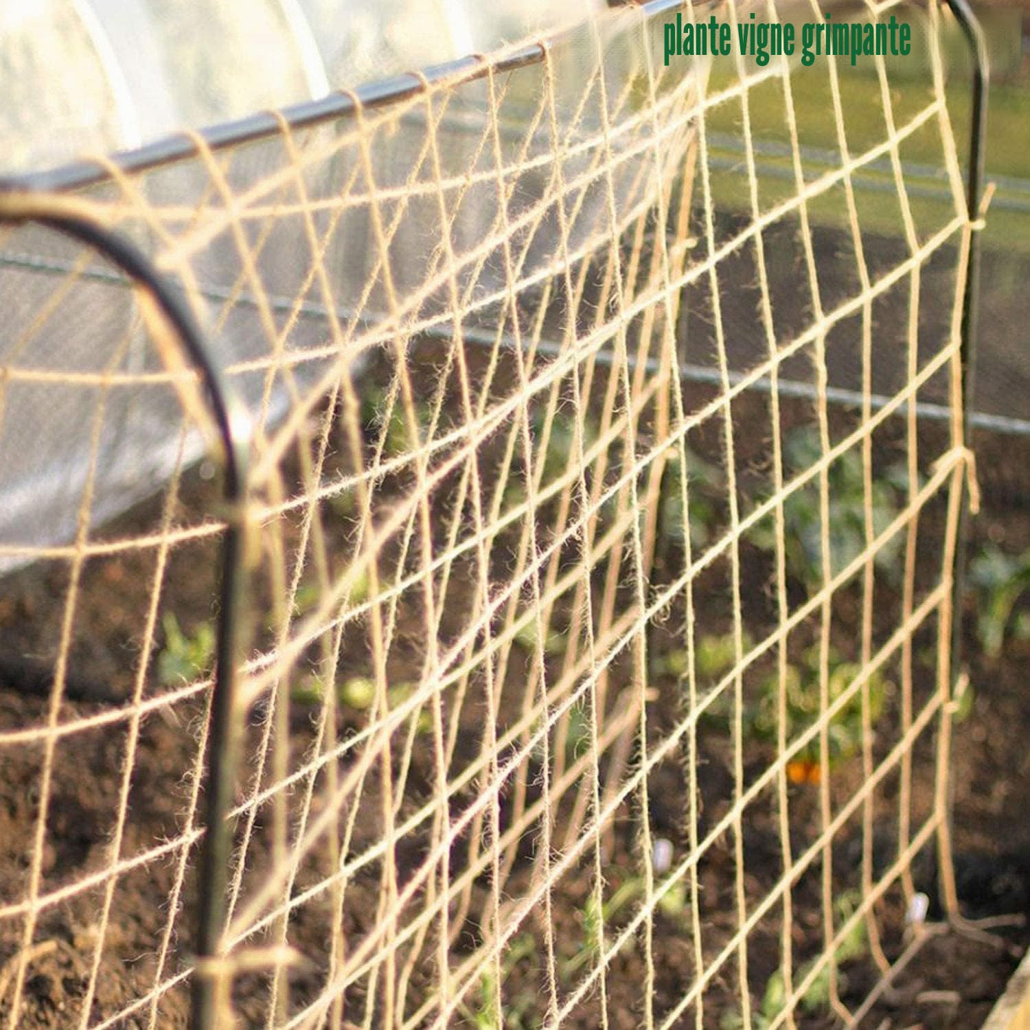 Filet de Jute 2m x 10m pour Soutien des Plantes - Treillis Écologique Biodégradable Compostable pour Jardin