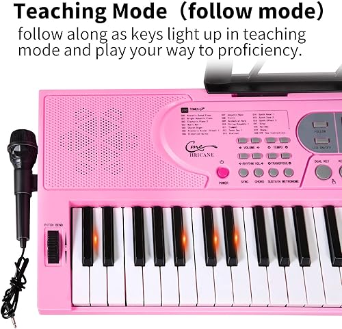 Miniatura 5 de Hricane Teclas iluminadas de piano de teclado para principiantes, adultos, adolescentes y niños, teclado electrónico de música de 61 teclas con