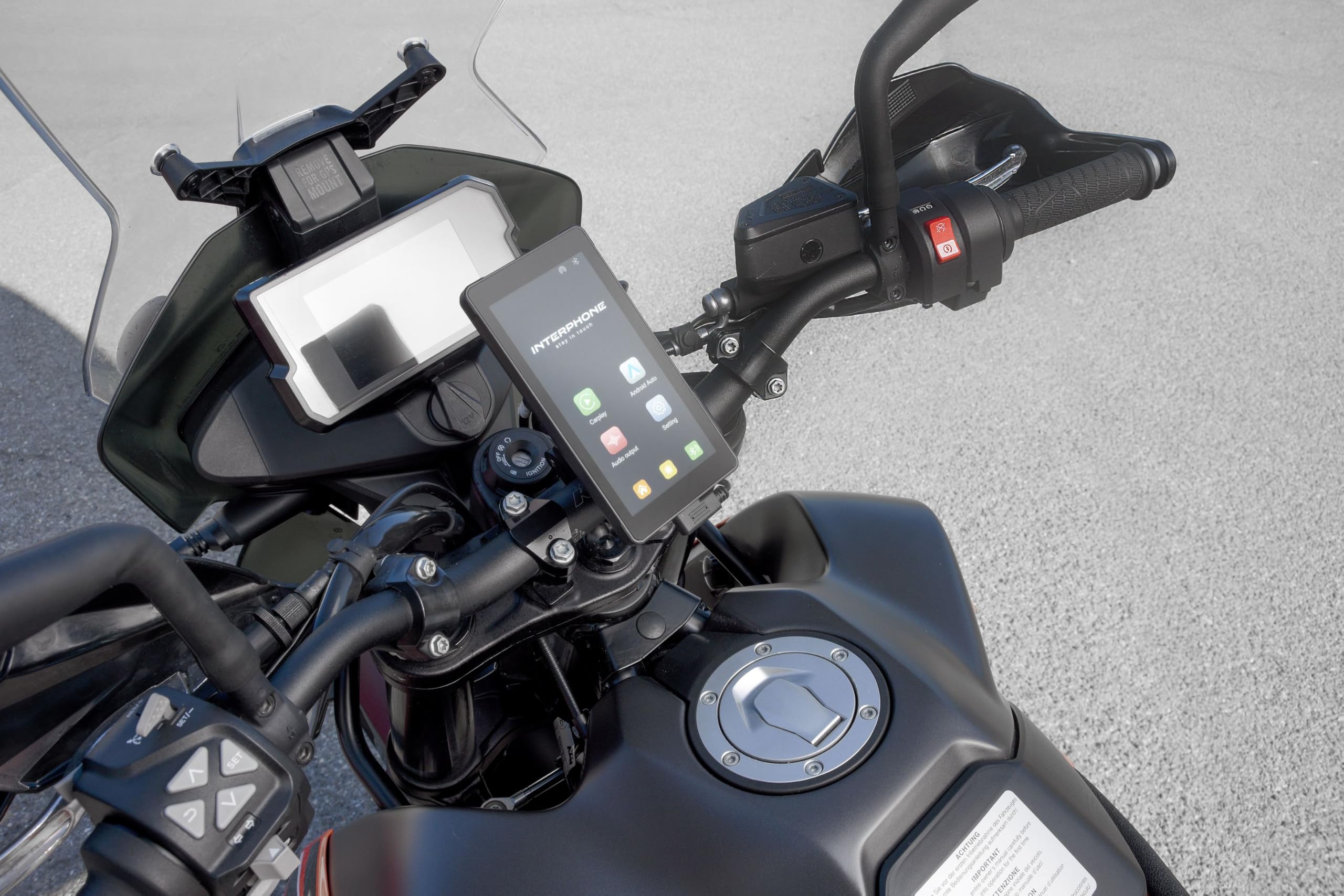 Interphone Écran Moto RIDESYNC 5,5" – avec Wi-FI et Bluetooth pour connecter Votre Smartphone – Musique et GPS Moto – Adaptable sur Support QUIKLOX | Étanche