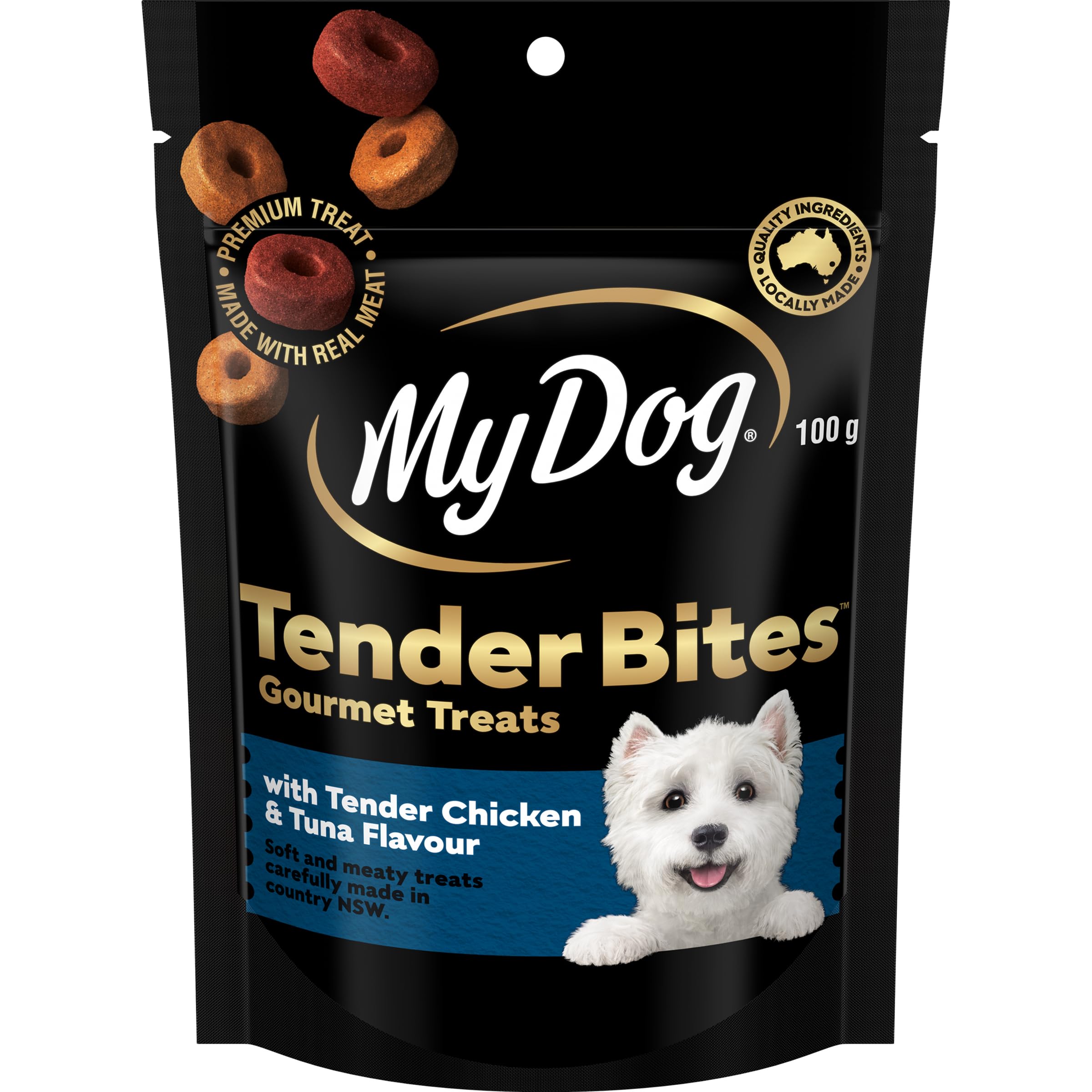 My Dog Adult Dog Treats with Tender Chicken & Tuna Flavour 100g, 5 Pack