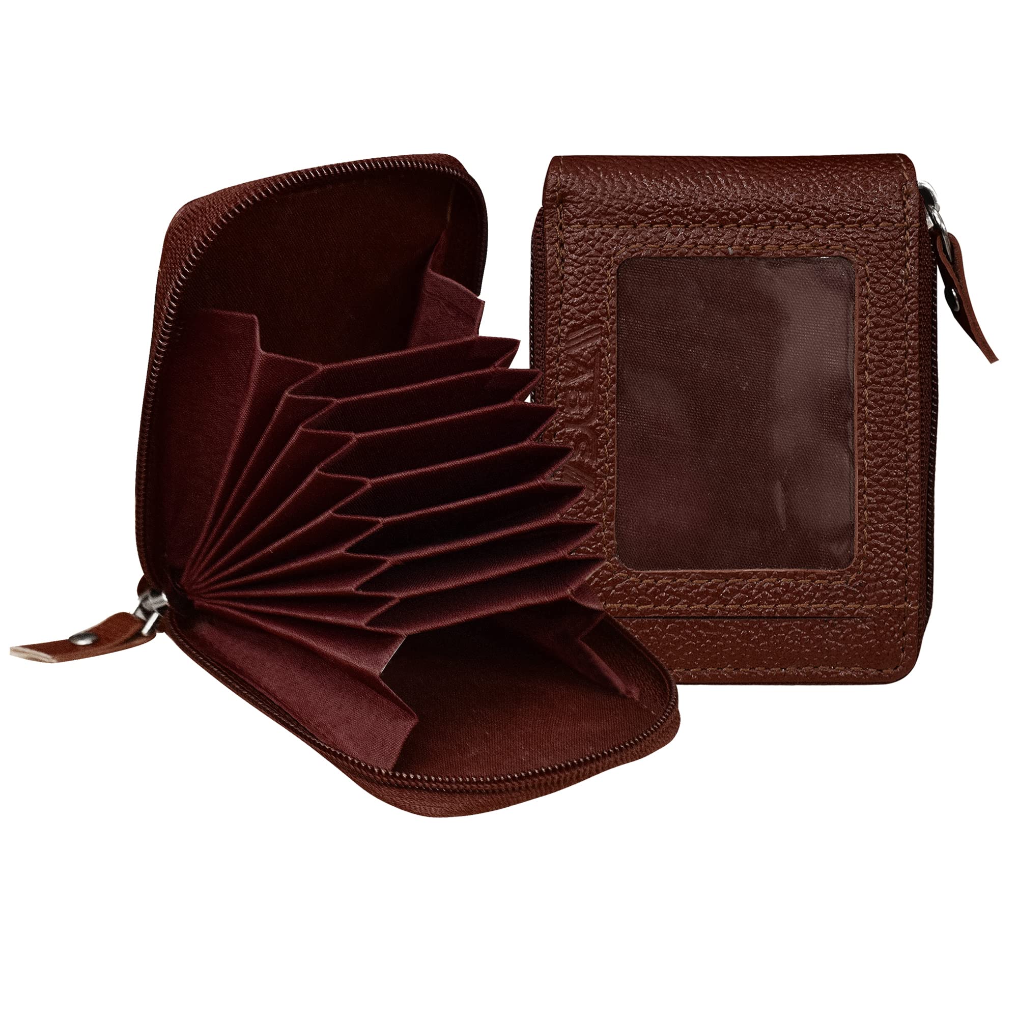 abys Genuine Leather RFID Blocking Dark Brown Card Holder for Men and Women-picture-11