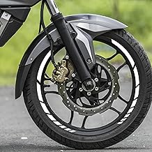 SIGN EVER Rim Stickers for Bike Motorcycles Self Adhesive Vinyl 8 pcs Decal Sticker Kit (White)