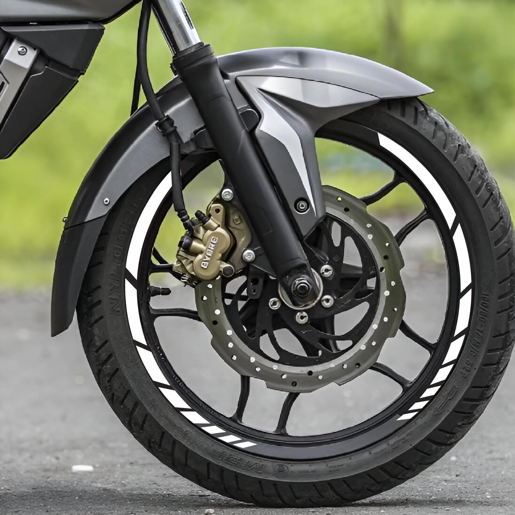 SIGN EVER Rim Stickers for Bike Motorcycles Self Adhesive Vinyl 8 pcs Decal Sticker Kit (White)-image-3