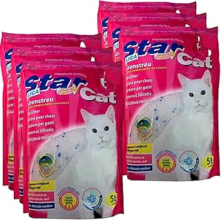 Star Cat Silikat Hygiene Katzenstreu vom PowerCat Hersteller 6X 5L (30L) mit Magic Power Clean Crystals absorbiert Urin in Sekundenschnelle und wirkt antibakteriell product image