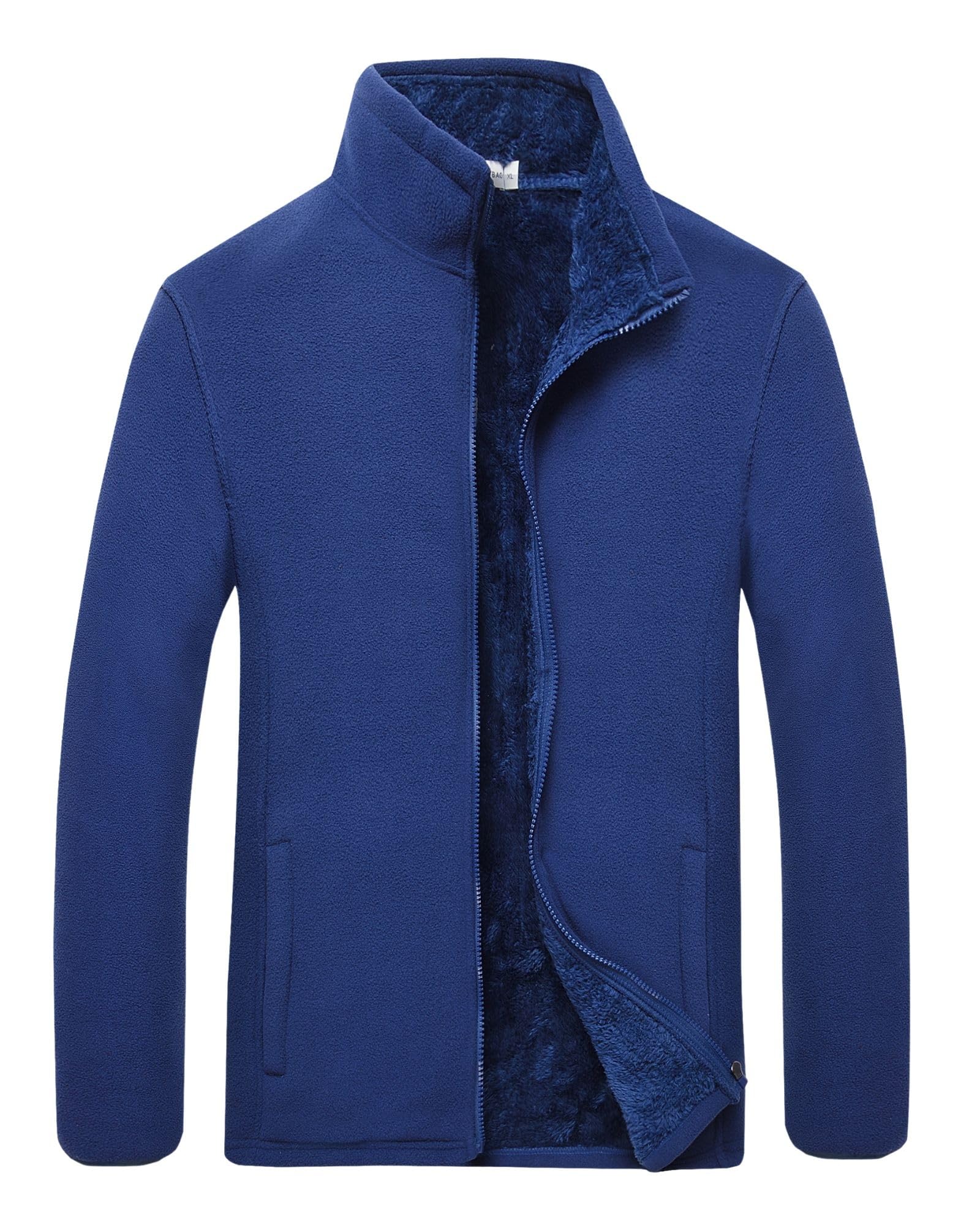 Giacca in Pile Uomo con Zip Integrale Giacca Calda Autunno Inverno Primavera Autunno Inverno Sport Giacca in Pile fodera imbottitaGiacca in pile in con Tasche con Cerniera