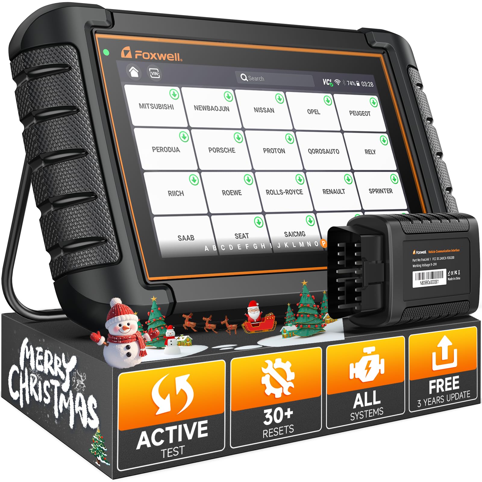 FOXWELL NT809BT Bidirectional Scan Tool, OBD2 Scanner Diagnostic Tool with 30 Maintenances, All System Code Reader for Cars and Trucks, Wireless Automotive Diagnostic Tools, FCA Support, 3-Year Update