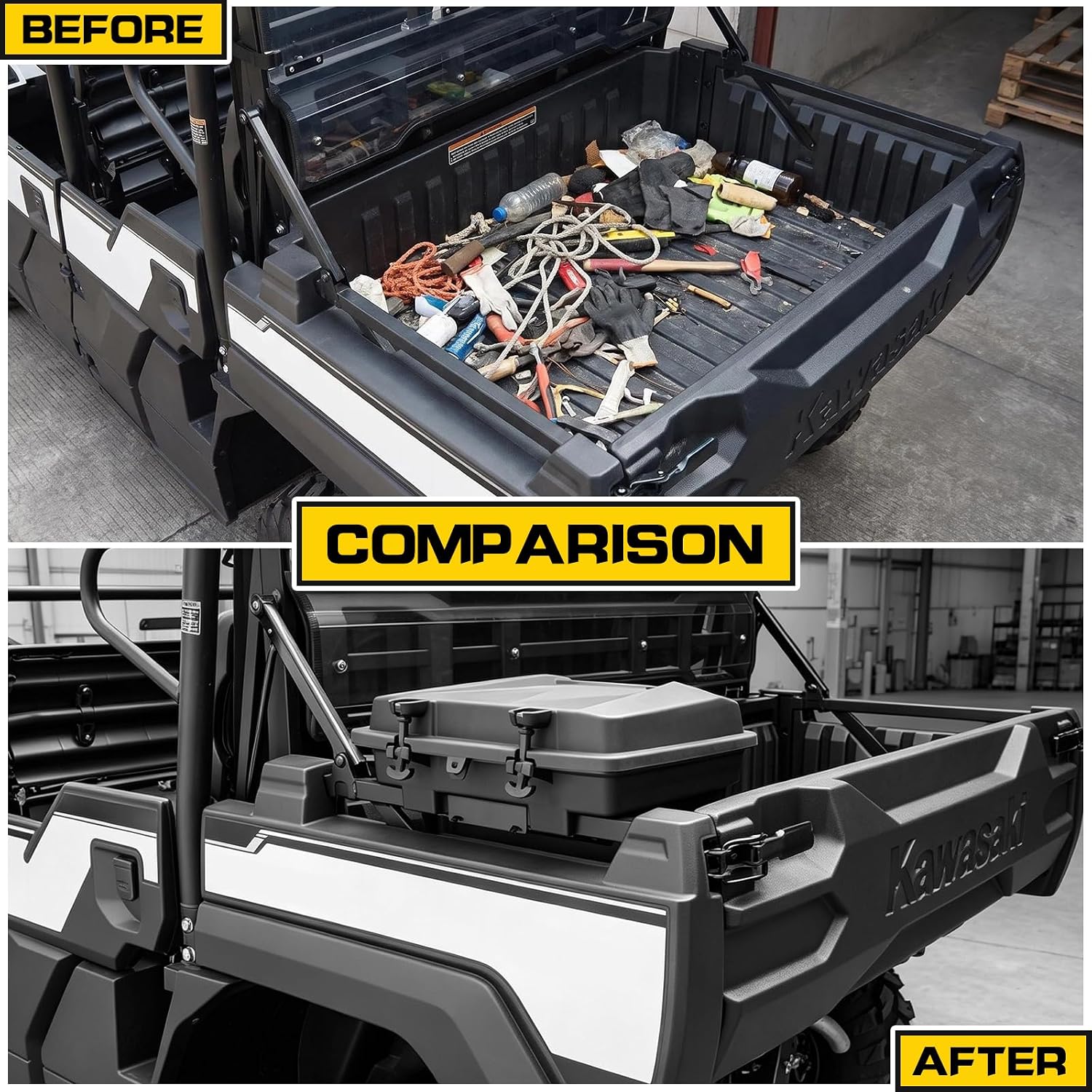Rear Cargo Storage Box for Kawasaki Mule Pro FXT DXT DX FX 2015-2027