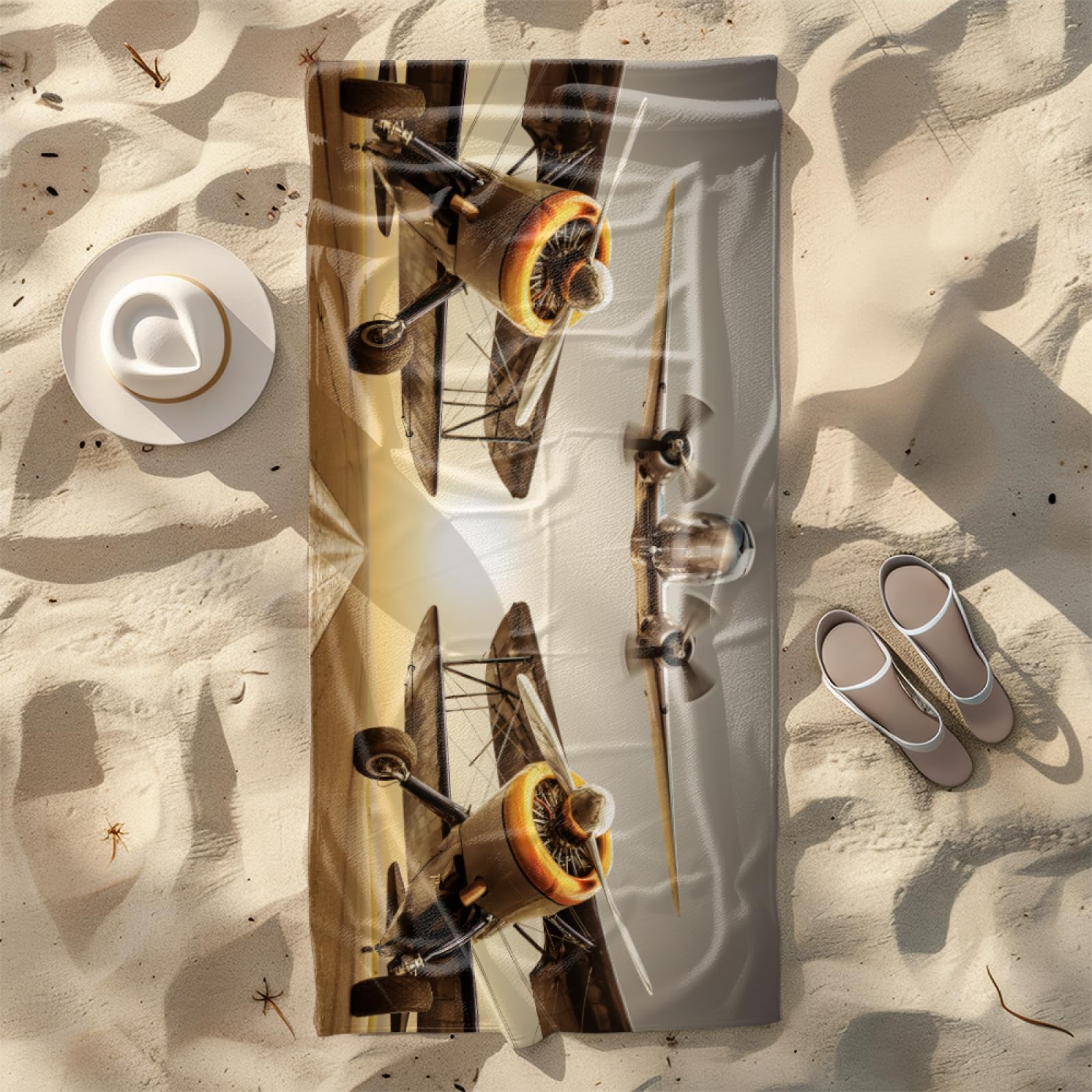 Microfibre Beach Towel 180x90cm Airplane Gray Extra Large Beach Towels Sandproof Quick Dry Foldable Storage for Travel Beach Pool Camping Bathing