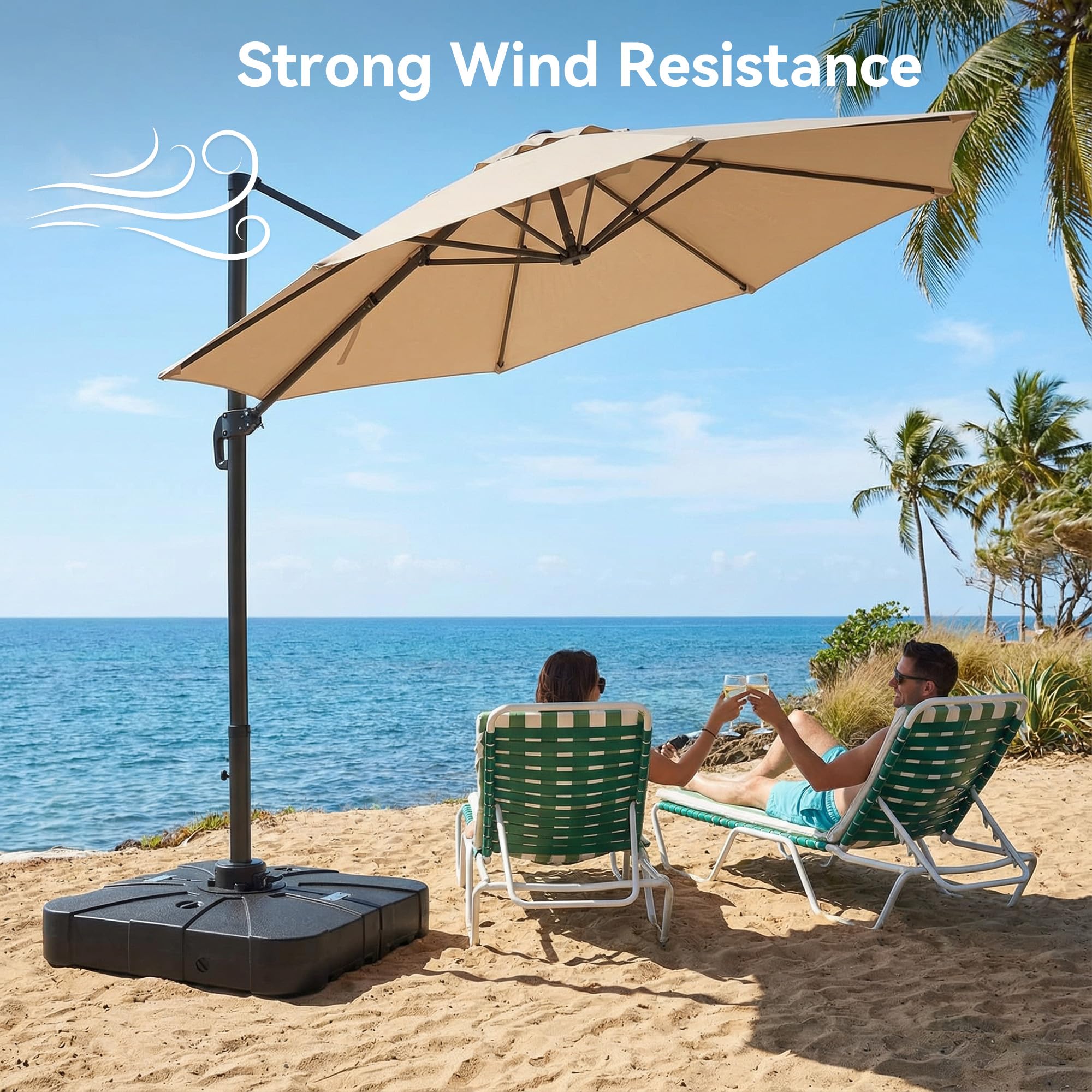 costco patio umbrella stand SunVilla 13ft. Round 3-Tier Cantilever Umbrella