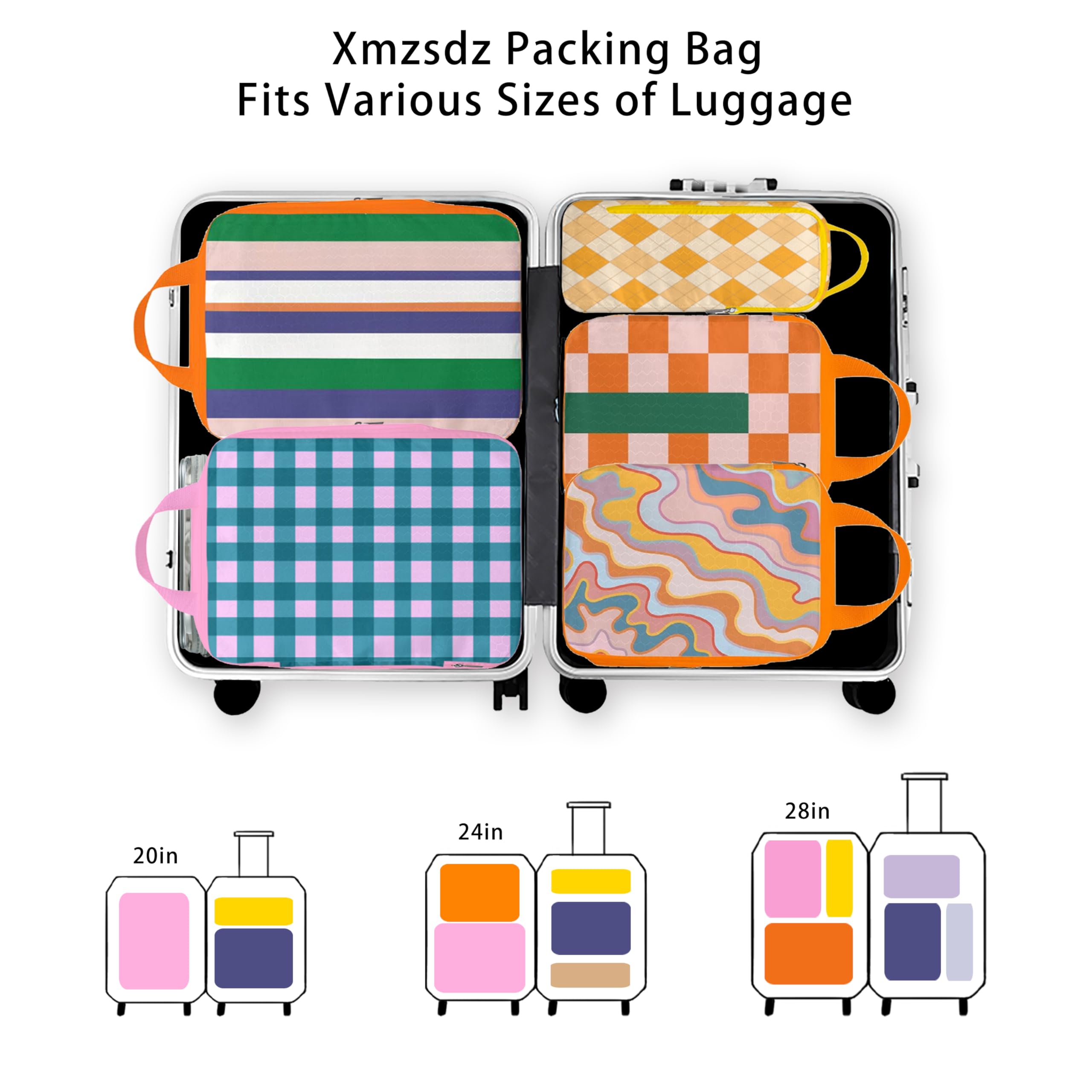 8 cubos de embalaje de compresión para equipaje de viaje, juego de bolsas organizadoras de maletas ligeras, cubos de embalaje de compresión para artículos esenciales de viaje, cubos de embalaje