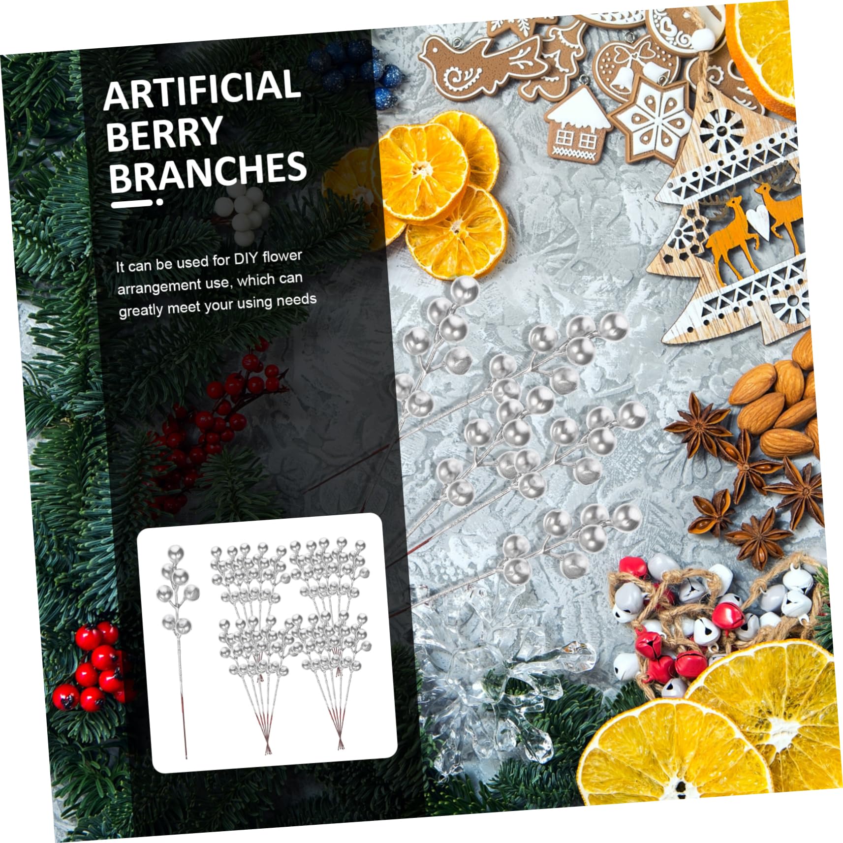 PRETYZOOM 120 Pcs Grappes De Baies Simulées Baies De Houx sur La Branche Tiges De Baies Rouges Artificielles Fruits Rouges De Noël Branches Artificielles Tige De Baies De Noël Artificielles