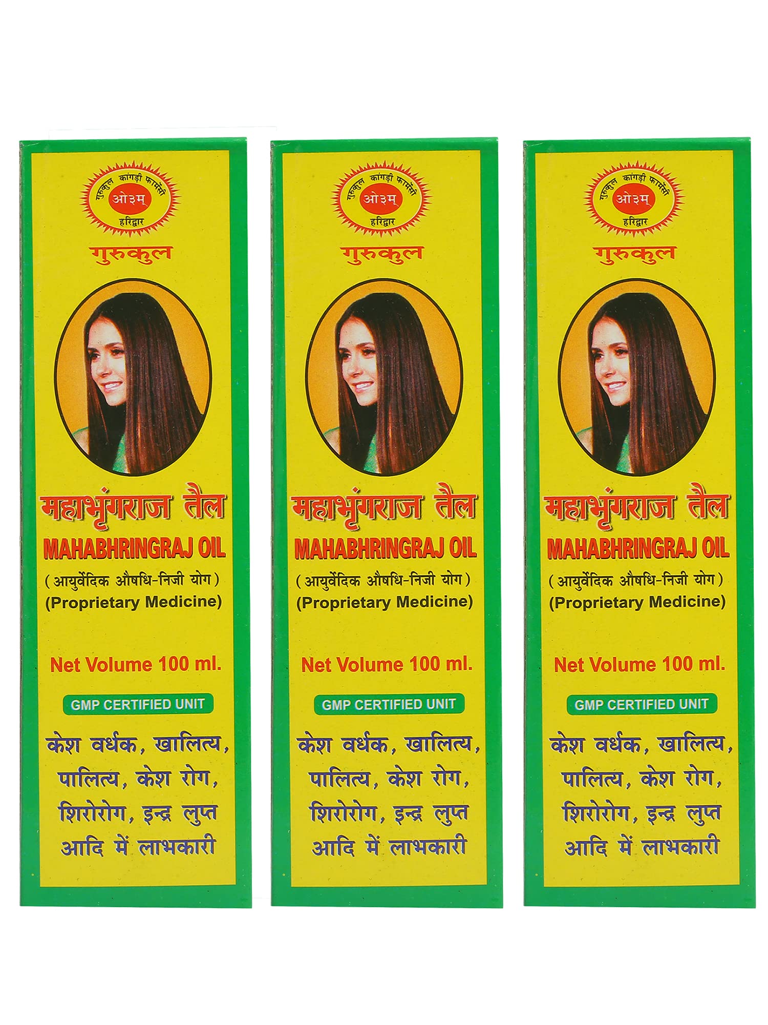 Gurukul Kangri Pharmacy Mahabhringraj Oil | | 100 ml | Pack of 1,2 3, 4 | Large Family Pack (Pack of 3)