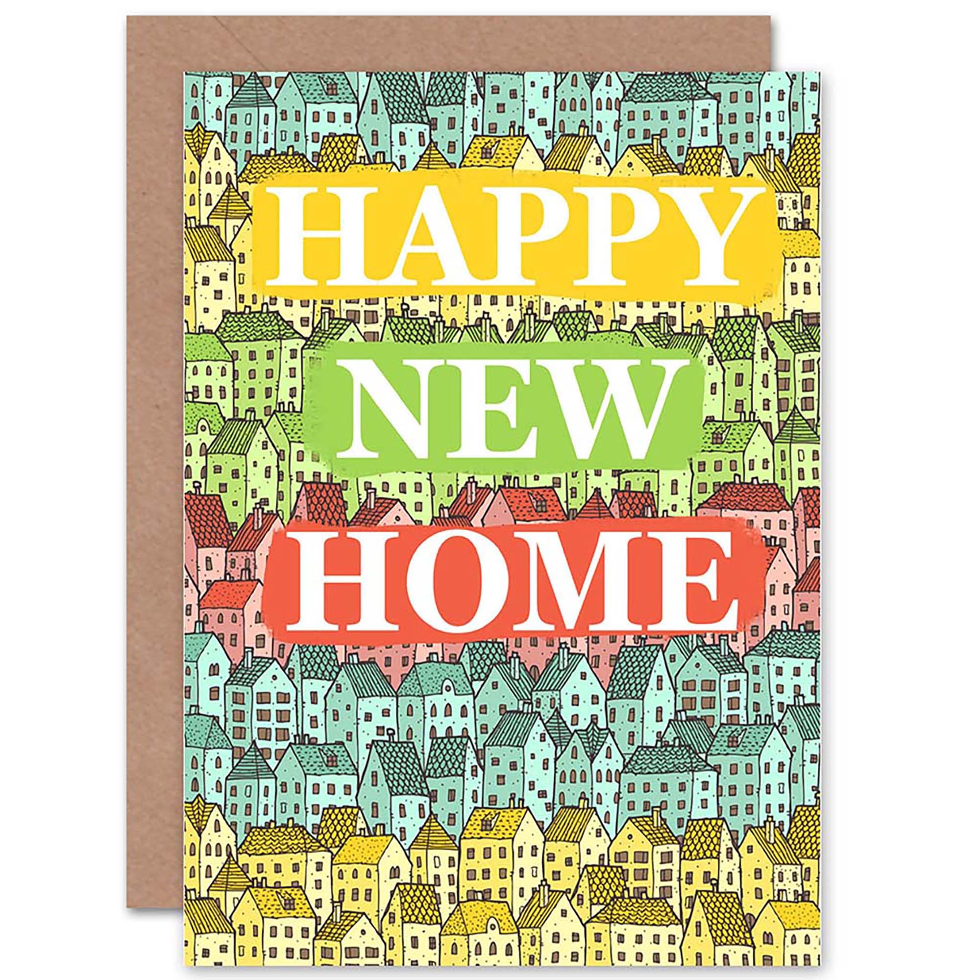 Wee Blue Coo Happy New Home Illustration Blank Greeting Card