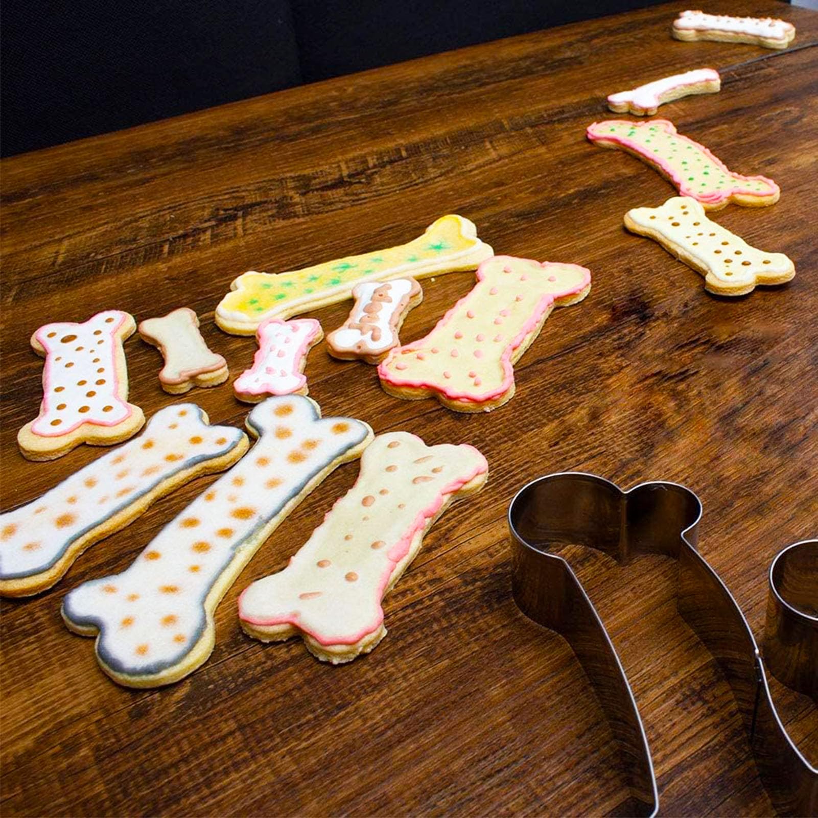 TINGSING 6 Pieces Dog Bone Cookie Cutters Set, Dog Cookie Cutter 5", 4", 3.5", 2", 4.8" - Image 4