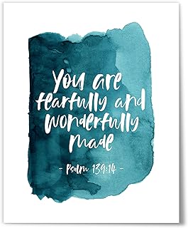 Psalm 139:14, You Are Fearfully And Wonderfully Made, Christian Gifts, Scripture Decor, Bible Verse Wall Art, 8" x 10" Poster Print UNFRAMED