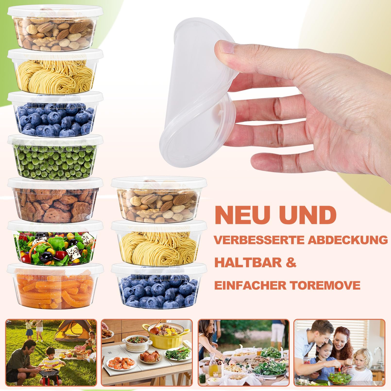 24 Stück Aufbewahrungsdosen Mit Deckel, 236 Ml – Auslaufsicher, Mikrowellengeeignet, Für Meal Prep & Gewürze