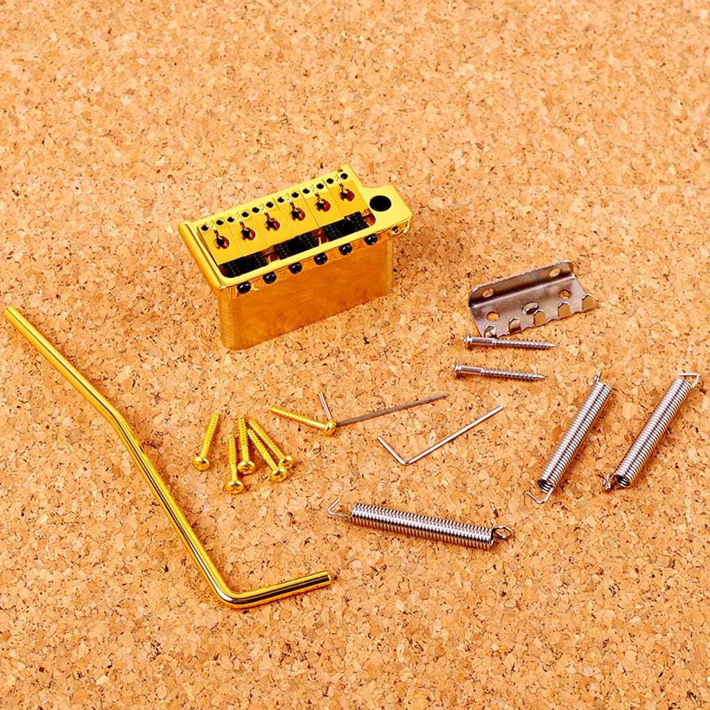Alnicov Electric Guitar Tremolo System Brass Bridge System，Saddles Guitar Tremolo Bridge Accessories，for 6 String ST Electric Guitar