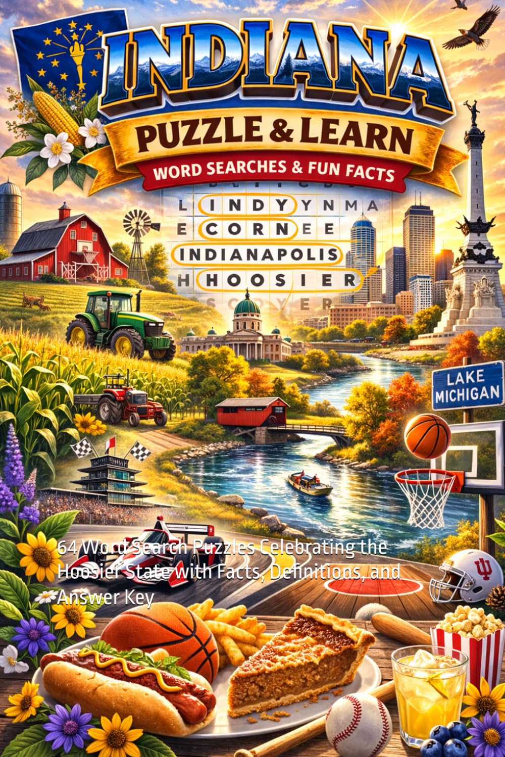 Indiana Word Search Puzzle and Learn: 64 Word Search Puzzles Celebrating the Hoosier State with Facts, Definitions, and Answer Key (Ultimate States Word Search and Learn Collection)