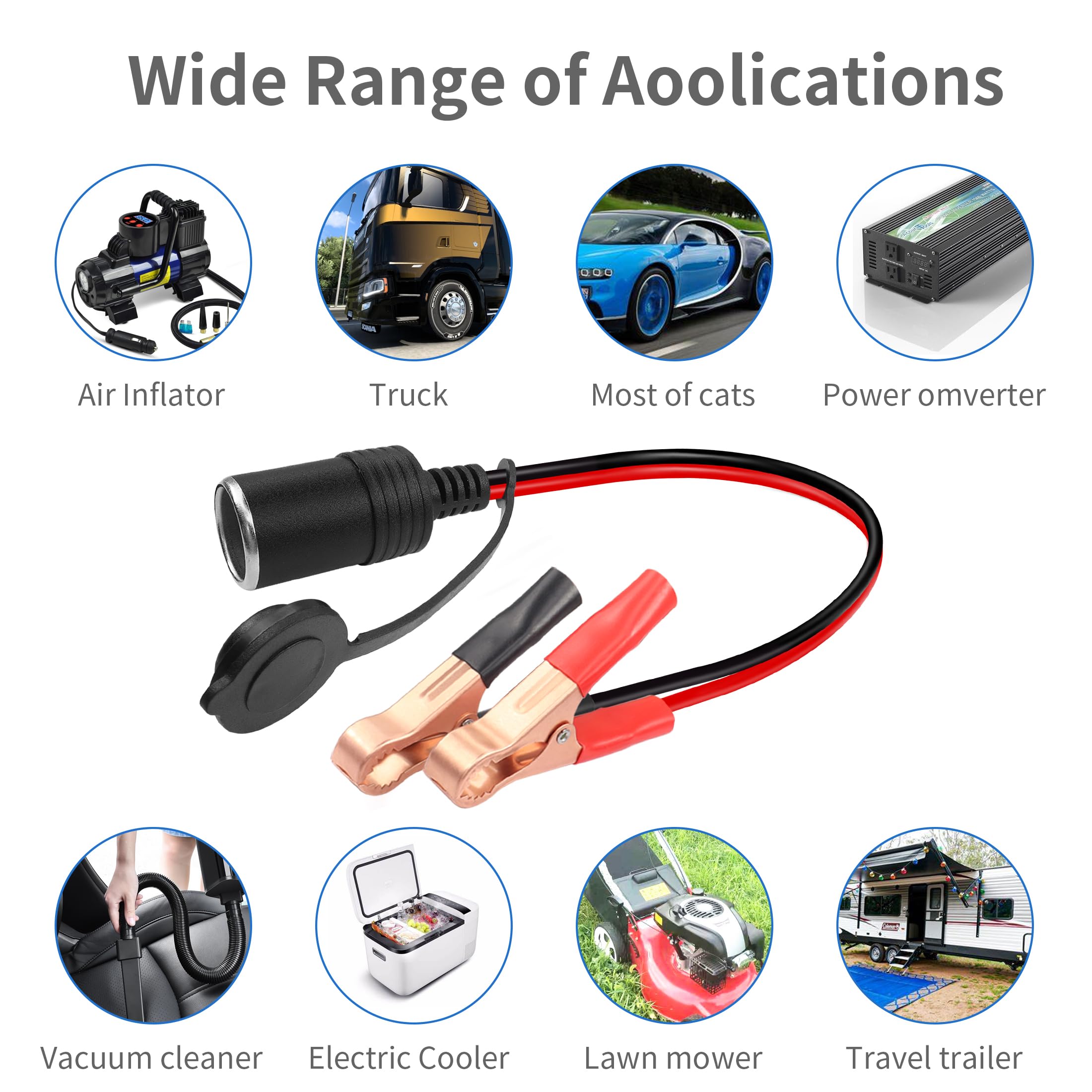Cavo A Coccodrillo YACSEJAO Con Presa Accendisigari Femmina | 14 AWG, 3m, Per 12V-24V - 5