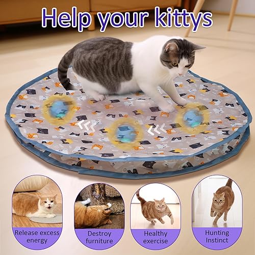 Miniatura 8 de Pelota interactiva para gatos que rueda rápidamente en la bolsa, juguete para gatos que se activa con el movimiento, juguete para atrapar el ratón y