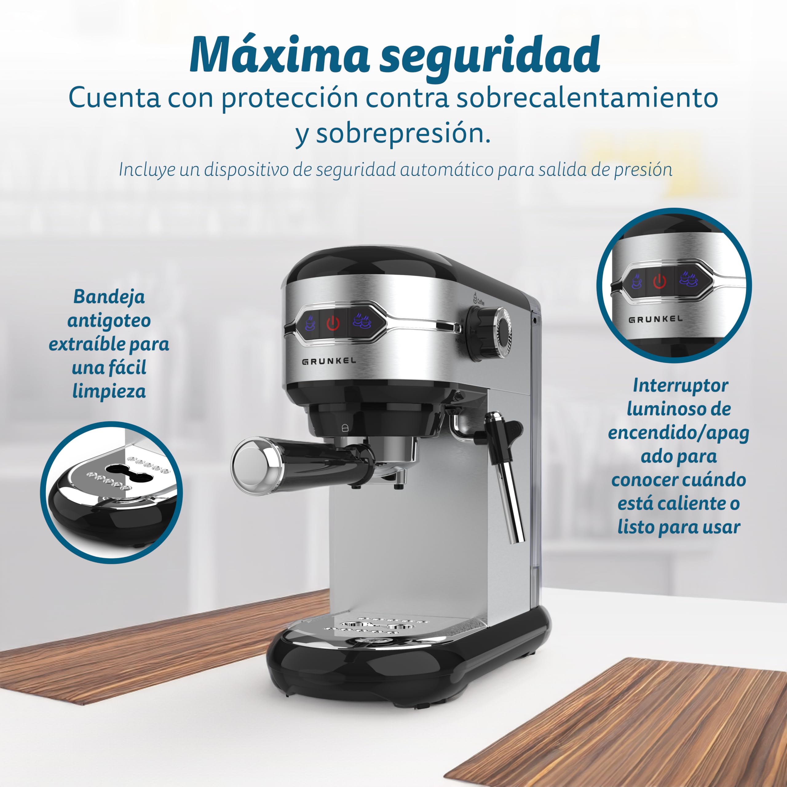 Grunkel Cafetera Superautomática CAFPRESOH-20 Plata 1 L