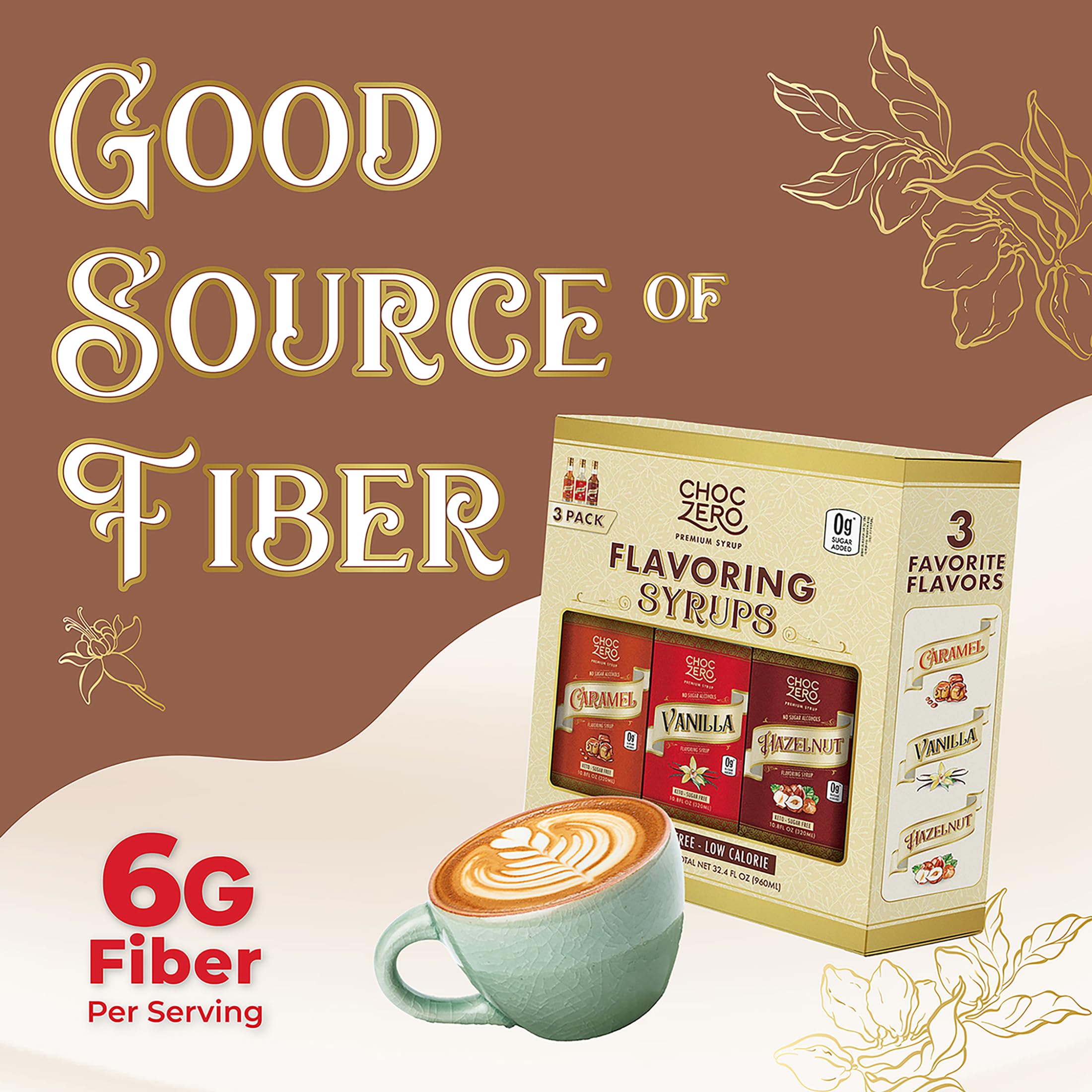 Amazon.com: ChocZero Sugar Free Coffee Syrup Variety Pack (3