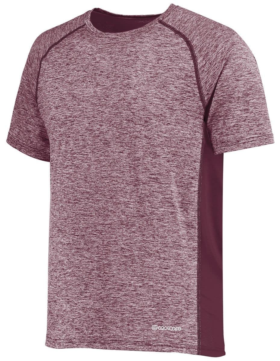 Holloway Men's Electrify Powered by Coolcore Tee, Maroon Heather, XX-Large