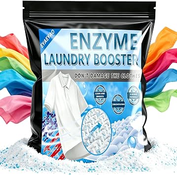 Bio Enzyme Laundry Booster Powder - Ultra-Concentrated Stain & Odor Remover for Whites & Colors | Oxygen Bleach Alternative | Non-Toxic, Biodegradable Formula | Works in All Washing Machines 5 lb