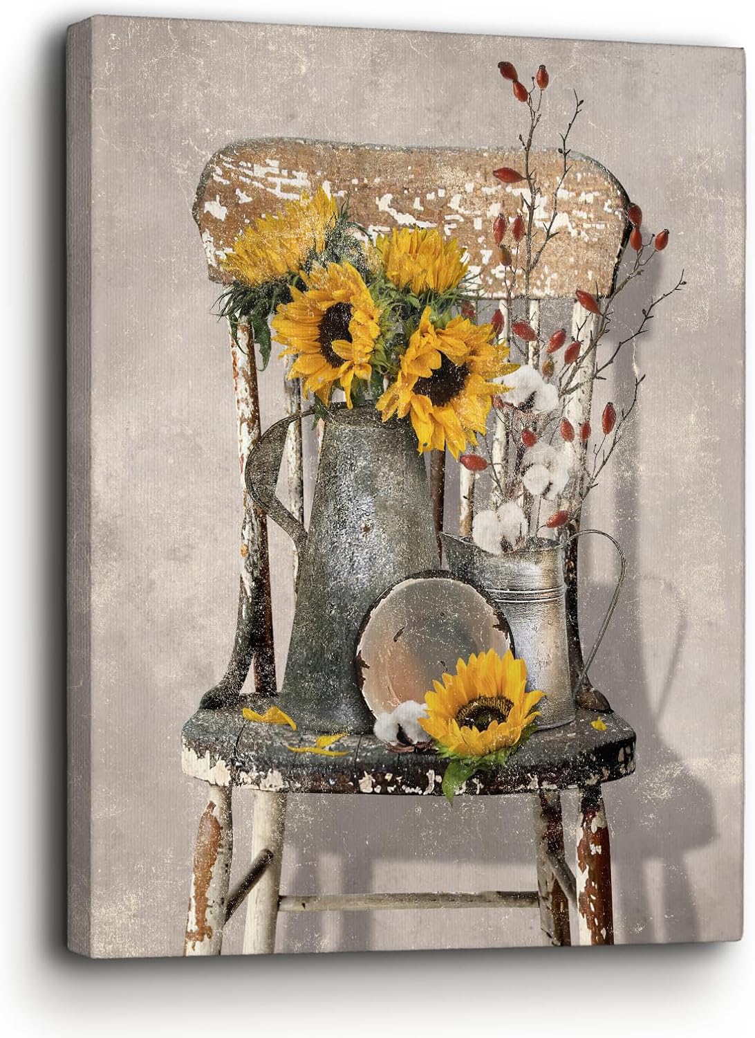 Farmhouse Canvas Wall Art Farmhouse Yellow Rustic