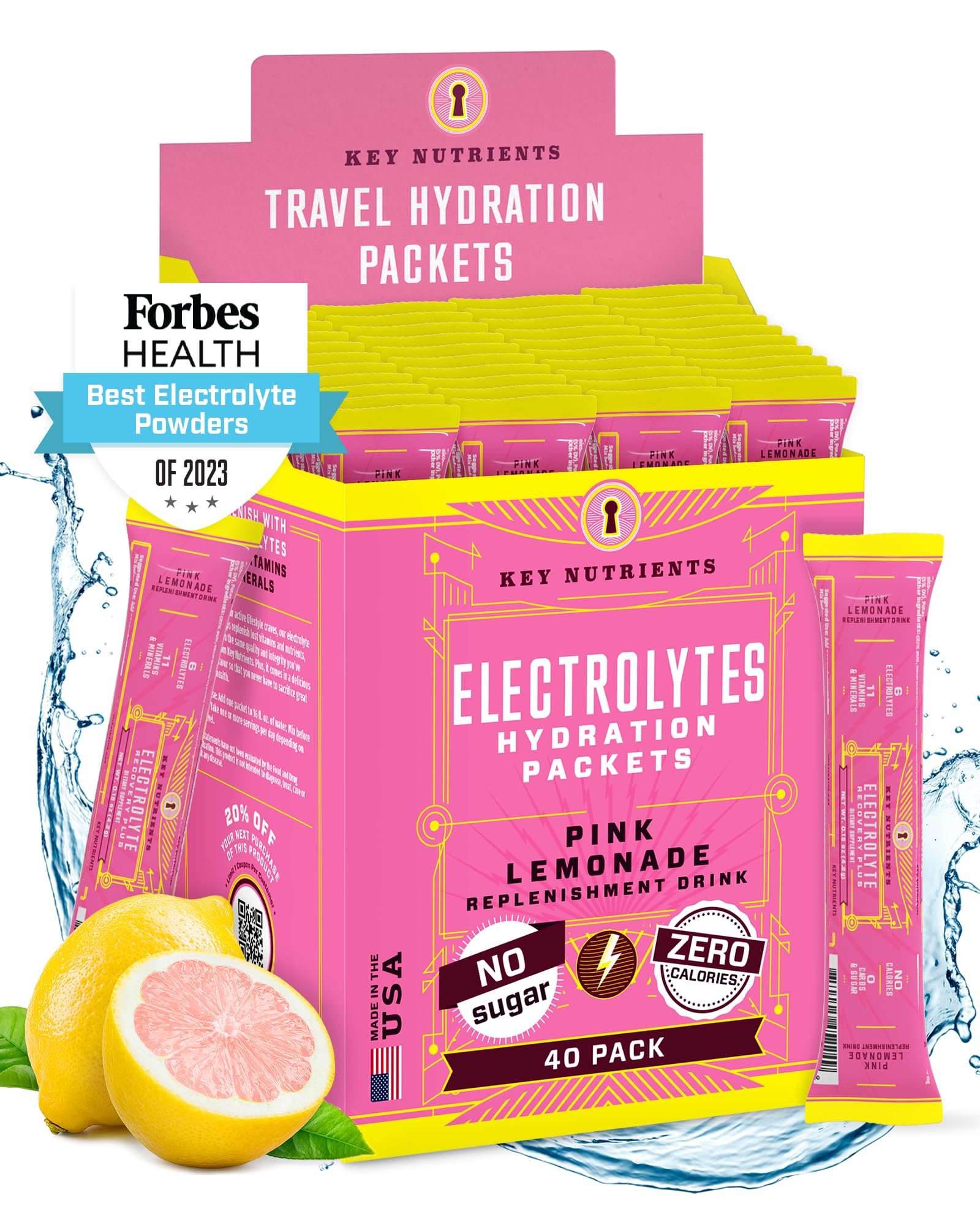 Key Powder Snapklik.com : KEY NUTRIENTS Electrolytes Powder Packets - Fresh Pink ...
