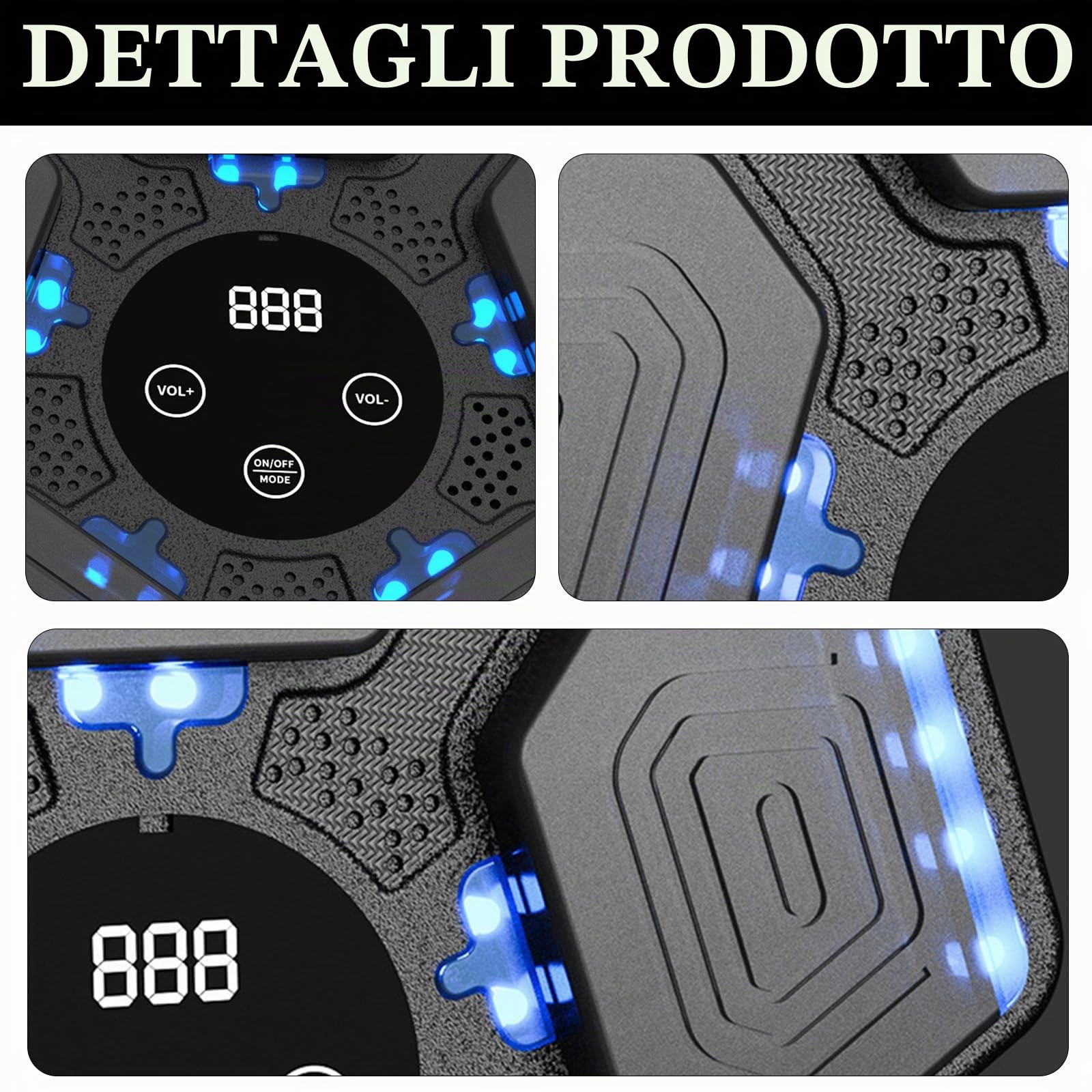 Music Boxing Machine, Boxe Musicale da Parete a LED per Adulti e Bambini Regolabile 5 Modalità Muro di Boxe e Modalità di Conteggio Musicpunch per Modellare Il Corpo Allenamento Della Forza