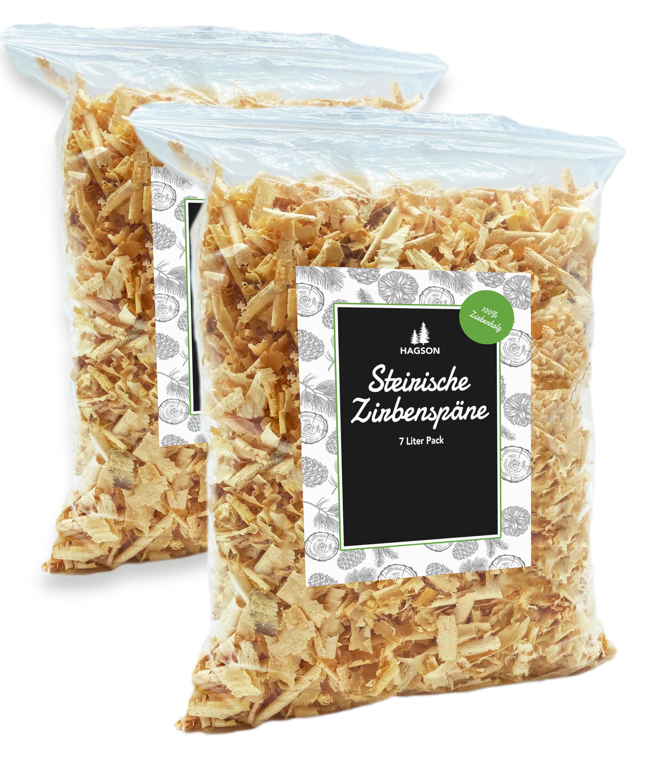 steirische extra feine Zirbenspäne zum Nachfüllen von Zirbenkissen, 7 Liter Pack, Unbehandeltes Zirbenholz, zum Befüllen von Zirbenkissen, doppelt gesiebt und extra weich (1)