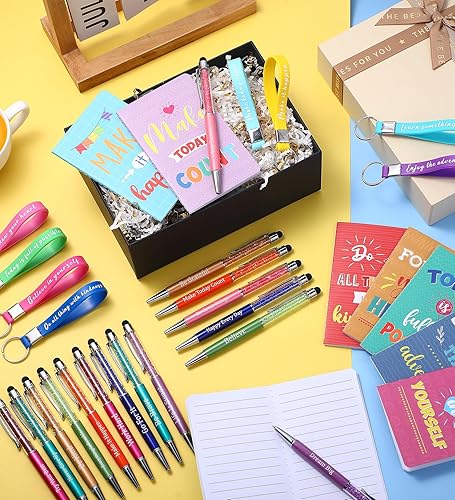 Miniatura 4 de PerKoop 48 unidades de regalos inspiradores VBS Bloc de notas a granel de 3 x 5 pulgadas, bolígrafos motivacionales, llaveros a granel, lindos