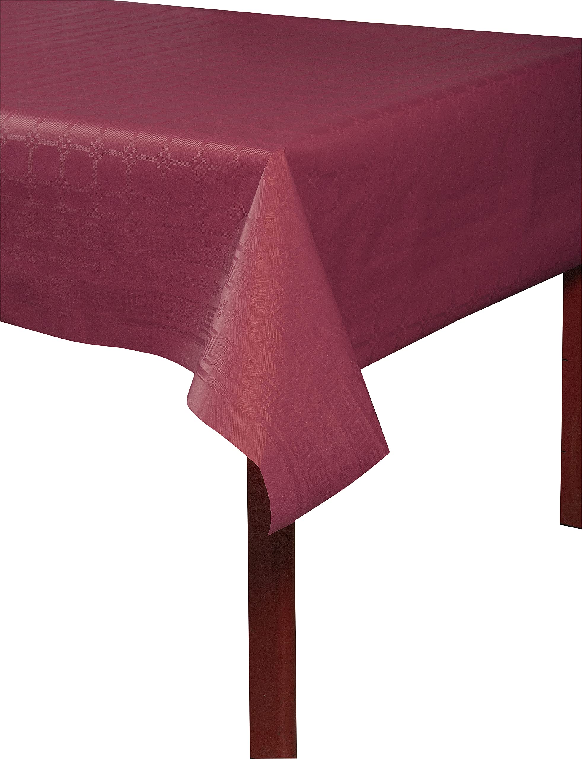 Pro Nappe - Ref R480622I - Mantel de Papel Damasco desechable en Rollo 6 M de Largo X 1,20 M de Ancho - Color Burdeos - Papel Damasco con Estampado Universal Chic y clásico - Caja de 12 Rollos
