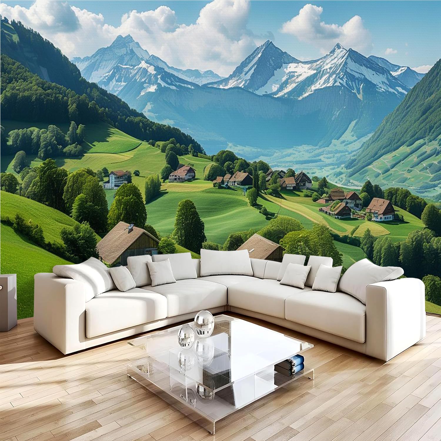 Carta da parati effetto 3D Montagna 366x 254 cm Murale Non Tessuto Natura Paesaggio Fotomurale Stampa HD Moderna Poster Per Soggiorno E Camera Da Letto Design 2M1618