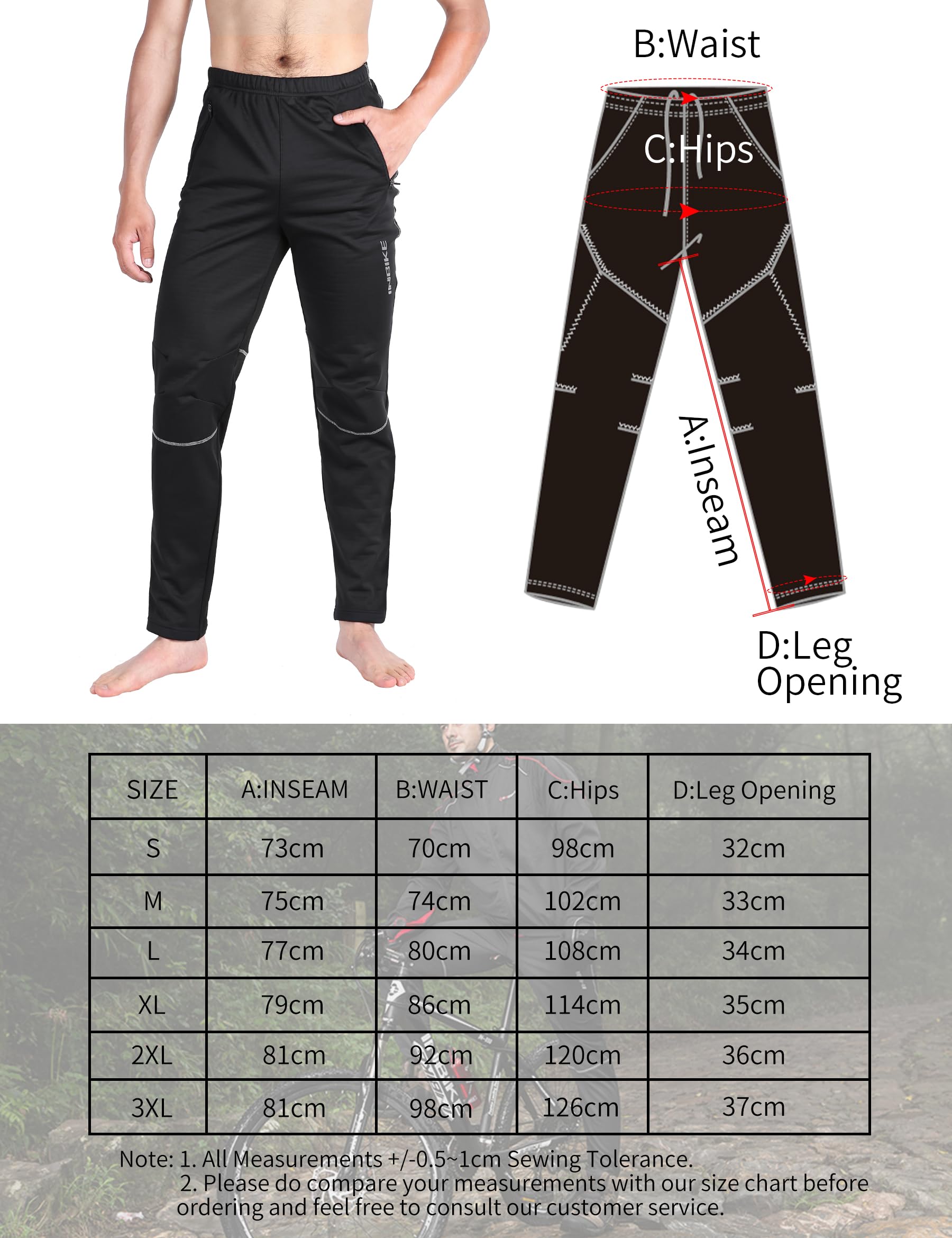 INBIKE Pantalon Largo Ciclismo Invierno Hombre Impermeable Montaña Senderismo Trekking