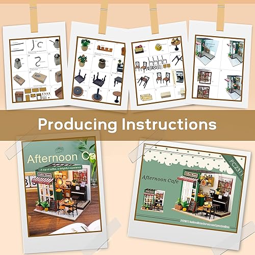 Miniatura 16 de Flever Dollhouse – Kit de casa en miniatura para bricolaje, habitación creativa con muebles para regalo romántico de San Valentín (tipo de café)