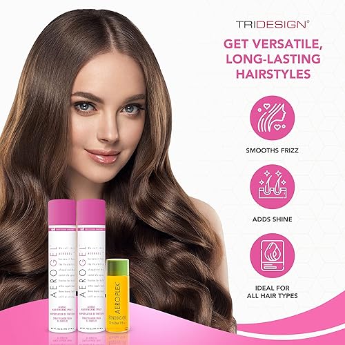 Miniatura 3 de TRIDESIGN Aeroplex Bonding Oil & Aerogel Hair Spray Bundle - Repara y previene la rotura para cabello seco, dañado y encrespado. Spray de acabado no