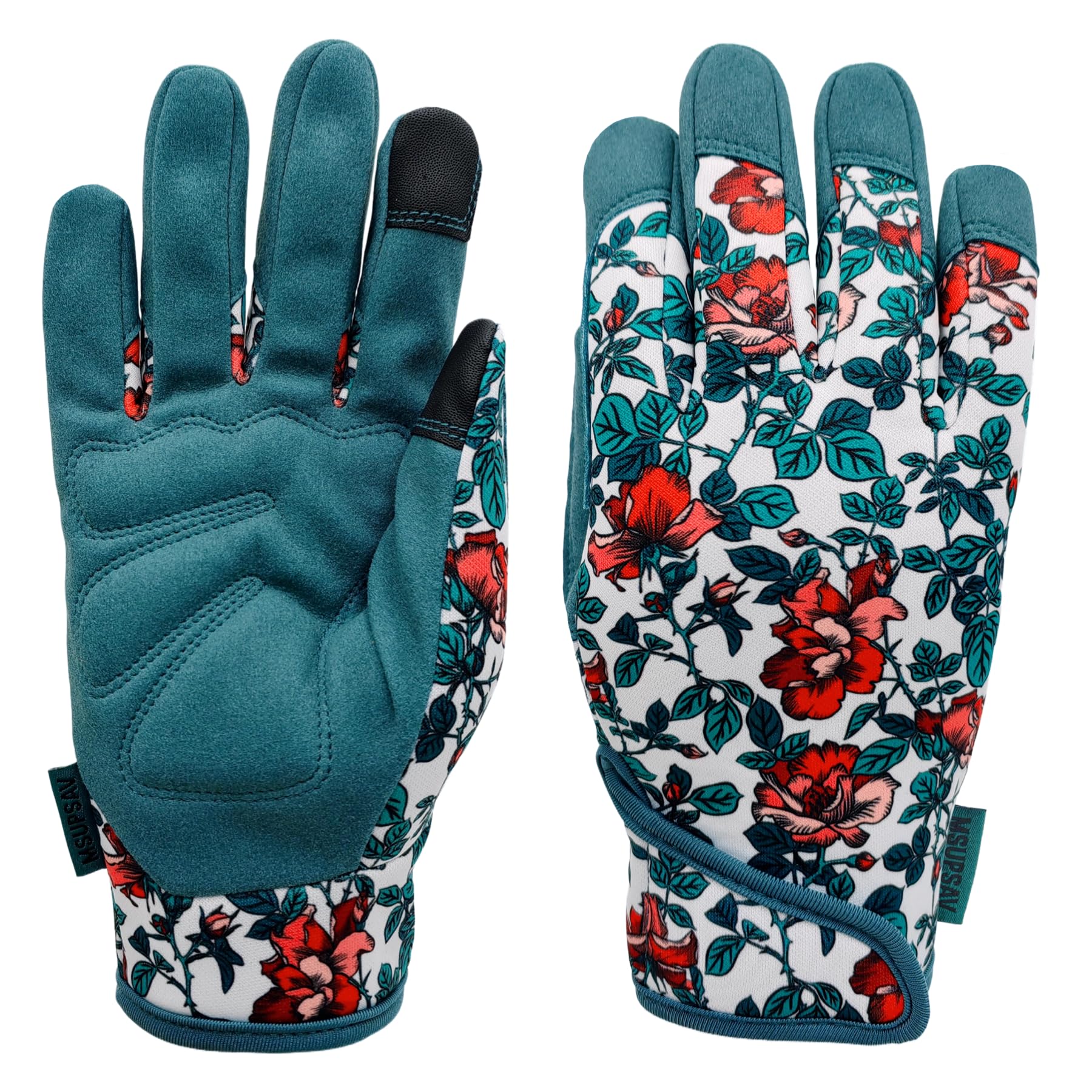 Gartenhandschuhe für Gartenarbeit, Kunstleder-Gartenhandschuhe, Arbeitshandschuhe mit Touchscreen, Geschenke für Damen, Größe M