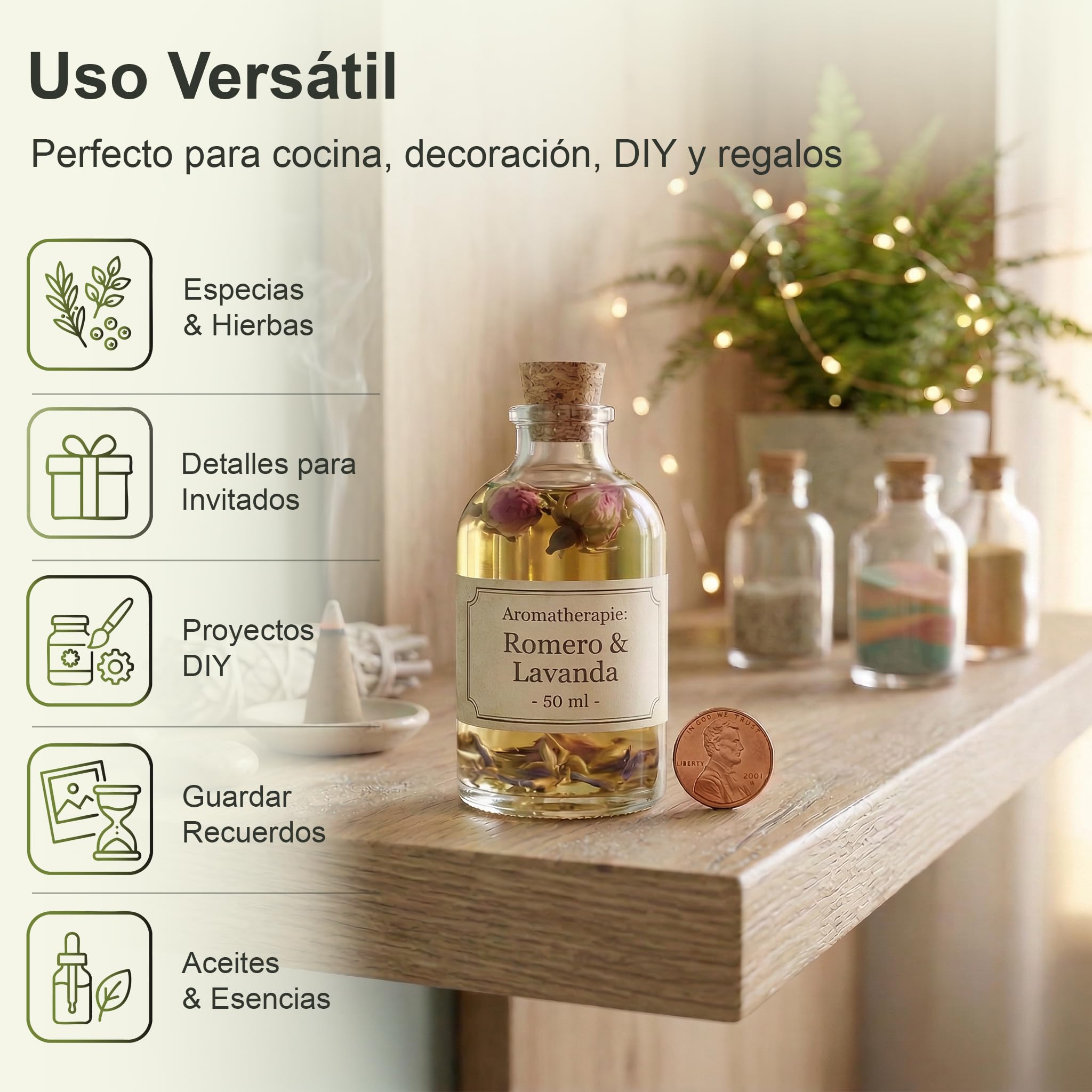 Mini Botellas de Cristal Con Corcho, 50 ml, 72 Unidades, Transparentes Para Rellenar y Licor (TR)