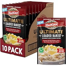 Idahoan Ultimate Loaded Baked Mashed Potatoes, Restaurant-Quality, Premium Ingredients, Elevated Texture, Gluten-Free, 100% Real Idaho Potatoes, 4 Servings Per Bag, 4.1 Ounces Pack of 10