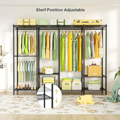 Miniatura 3 de Ulif H40 - Perchero de ropa resistente, almacenamiento y organizador de armario extragrande, armario de ropa portátil para dormitorio y guardarropa,