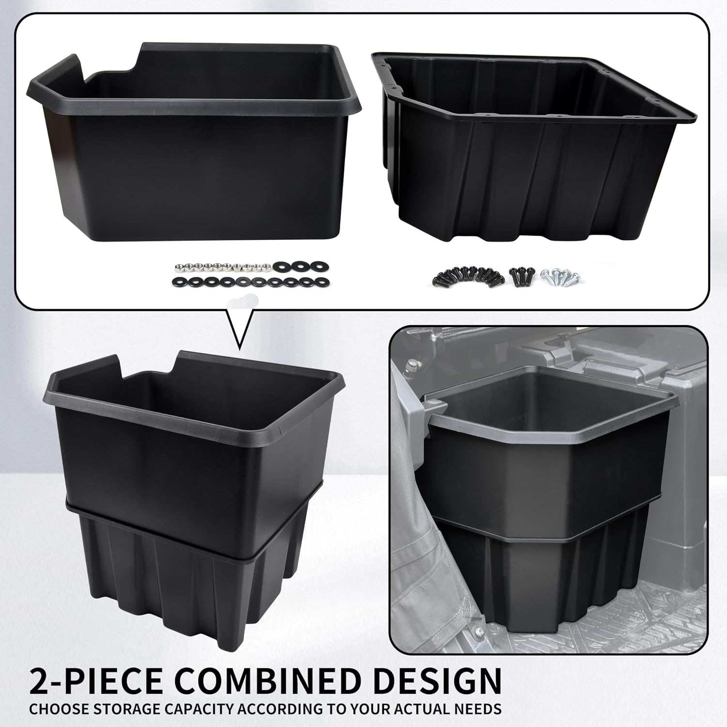 KATIMOTO Under Seat Storage Box for Ranger XP 1000 18-25, Passenger Side Underseat Combined Storage Bin for Polaris Ranger XP 1000 / Crew XP 1000 Diesel EPS Accessories 2018-2025, Replace #2882910